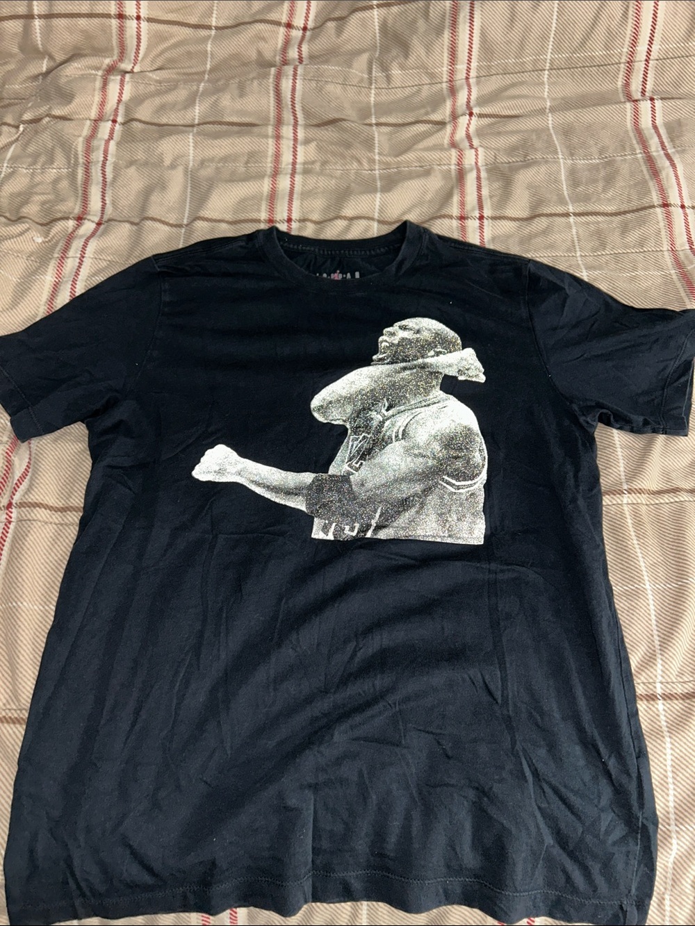 Jordan Black T-Shirt with White Graphic Athlete Print
